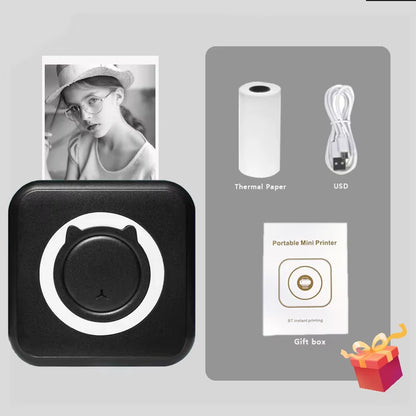 Portable Mini Thermal Printer Wirelessly BT 203Dpi Photo Label Memo Wrong Question Printing with USB Cable Imprimante Portable
